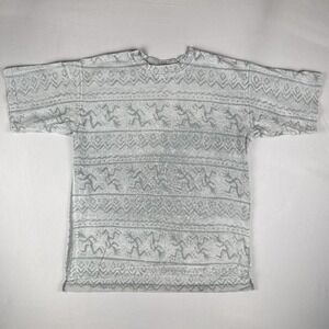 Vintage Gramicci Logo All Over Print AOP Pattern T Shirt Tribal Gray USA L